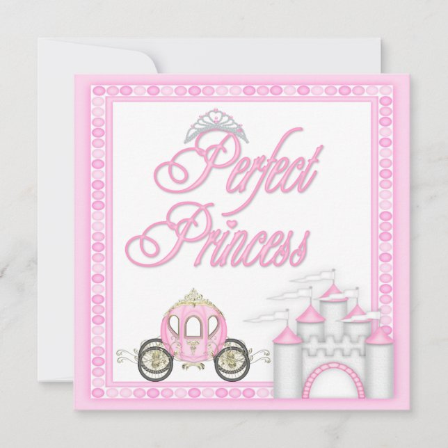 Perfekte Princess Baby Duschbahn und Burg Einladung (Vorderseite)