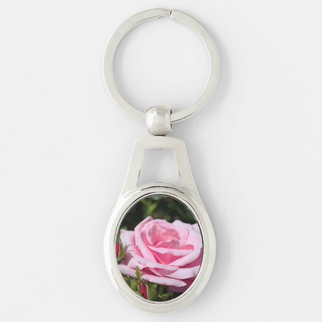 perfekte rosa Rosenblüte und Knospen. Liebe, frei Schlüsselanhänger (Vorderseite)