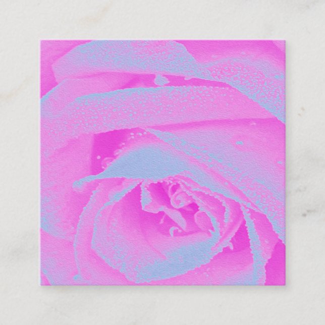 Perfekte Rose für Hot Pink und Light Blue Quadratische Visitenkarte (Vorderseite)