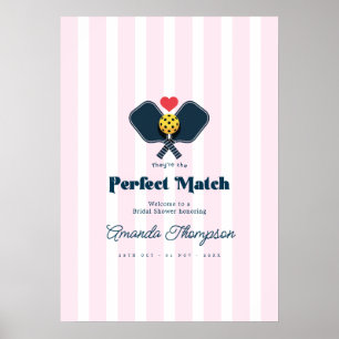 Perfekte Übereinstimmung Preppy Pickleball Dusche Poster