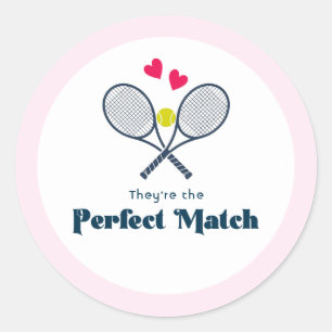 Perfekte Übereinstimmung Preppy-Tennis-Geschenk Runder Aufkleber