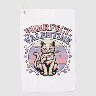 Perfekte Valentinskatze Valentinstag Liebe Vintage Golfhandtuch