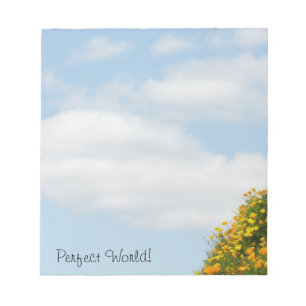 Perfekte Welt! Notebooks Blue Sky White Clouds Notizblock