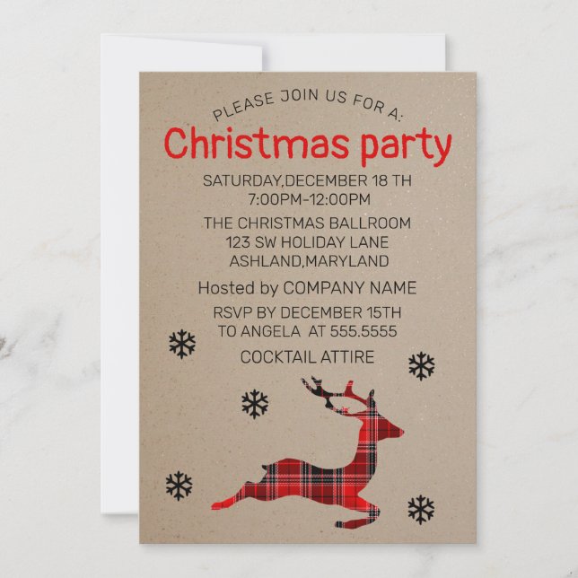 Perfekte, wunderschöne Weihnachtsfeier Einladung (Vorderseite)