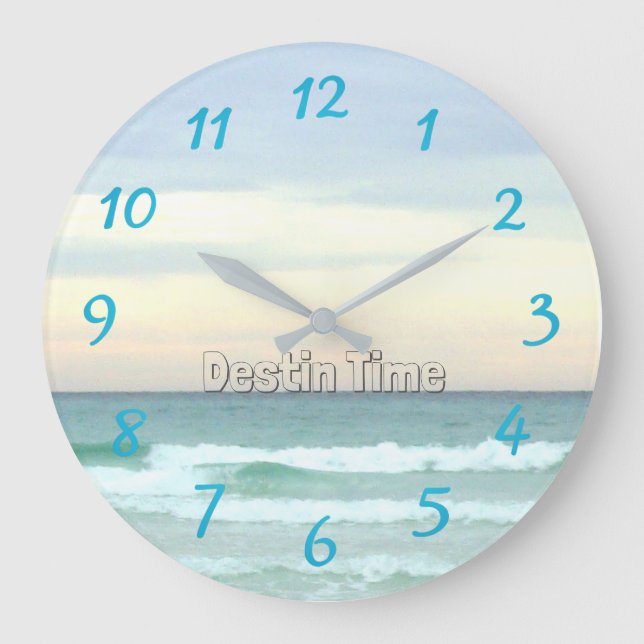 Perfekte Zeit in Destin, Florida Große Wanduhr (Vorderseite)