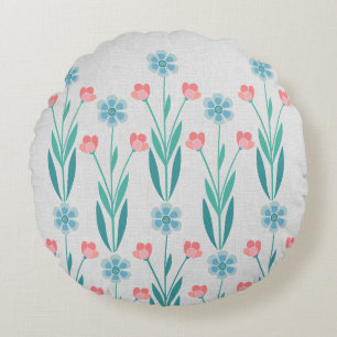 Perfekter Blumenstaub in Dusty Blue und Blush Pink Rundes Kissen