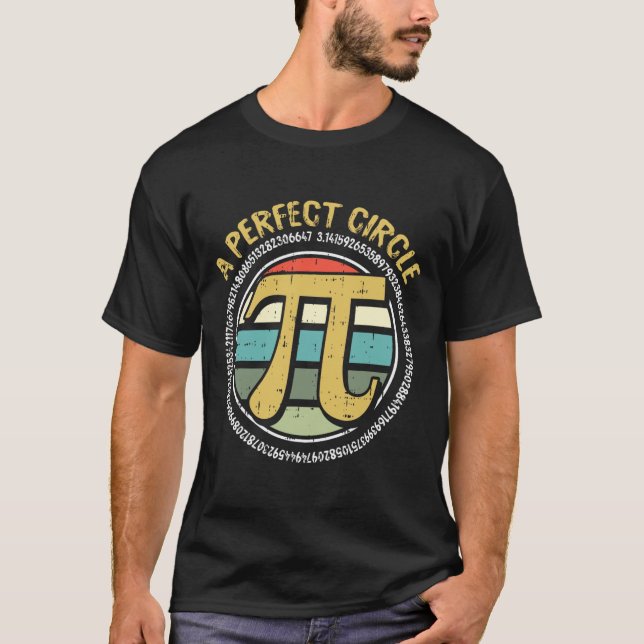 Perfekter Circle Pi Day Retro Math Symbol Nummer T-Shirt (Vorderseite)