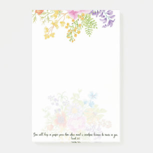 Perfekter Frieden Wasserfarbe floral   Post-it Klebezettel