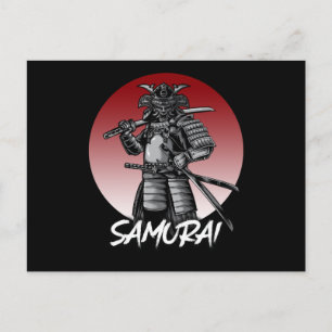 Perfekter Geehrter Samurai Retro - Schwarz und Wei Postkarte