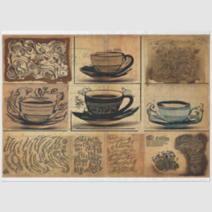 Perfekter Kaffee-Becher - ephemera-Collage Seidenpapier