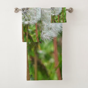 Perfekter Löwenzahn – Botanische Makrofotografie Badhandtuch Set