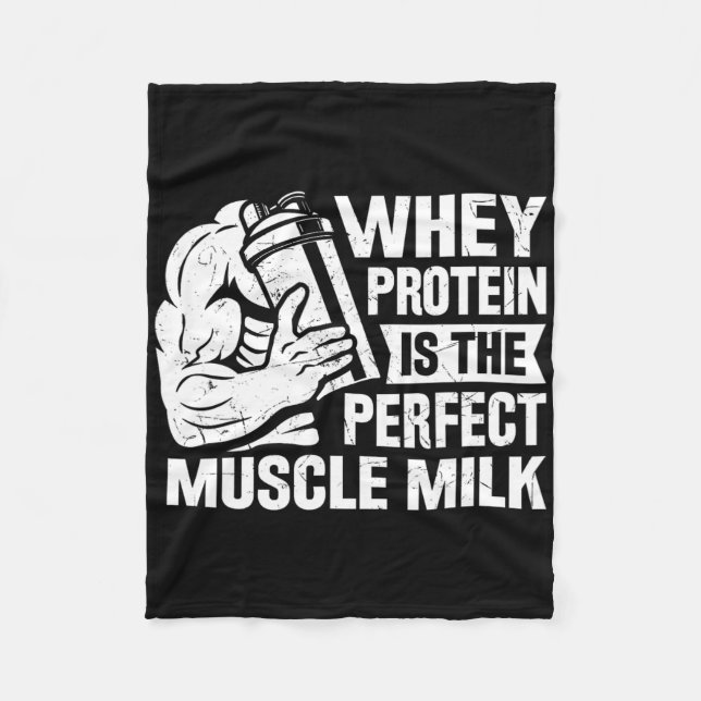 Perfekter Muskel Milk Funny Protein Lover Zitat Kö Fleecedecke (Vorderseite)