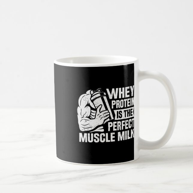Perfekter Muskel Milk Funny Protein Lover Zitat Kö Kaffeetasse (Rechts)