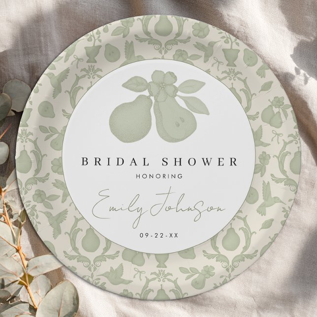 Perfekter Pear Brautparty Dinner Plate Pappteller (Paper Plate)