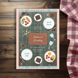 Perfekter Picnic Frühjahr Sommer Geburtstag Einladung