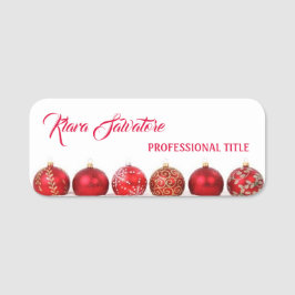 Perfekter schöner Weihnachtsroter Ornament Name Ta Namensschild