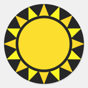 Perfekter Sun Emoji Runder Aufkleber