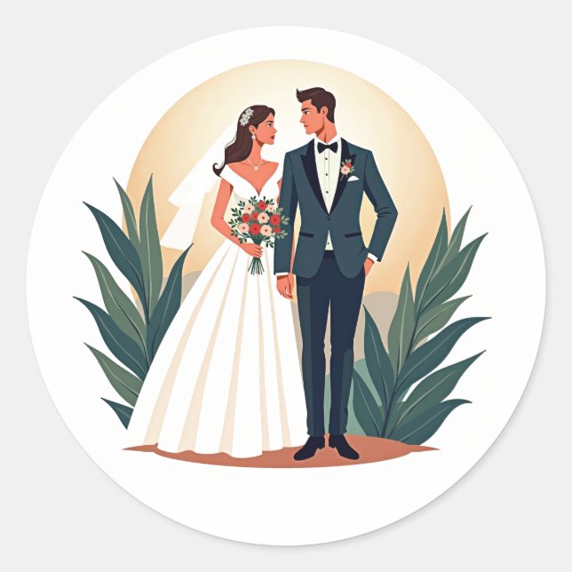 Perfekter Wedding Couple Sticker (Vorderseite)