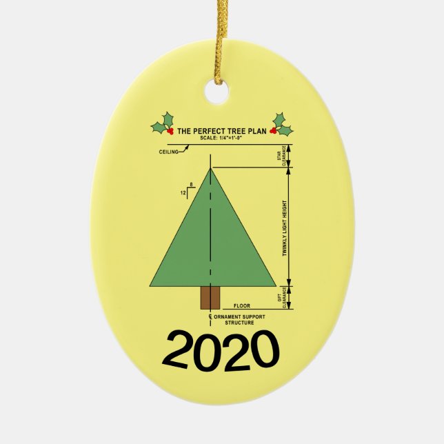 Perfekter Weihnachtsbaum Keramik Ornament (Vorne)