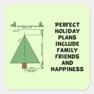 Perfekter Weihnachtsbaum Quadratischer Aufkleber