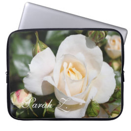 Perfekter, weißer Rosa Blume Laptop-Gehäuse mit Na Laptopschutzhülle