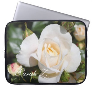 Perfekter, weißer Rosa Blume Laptop-Gehäuse mit Na Laptopschutzhülle