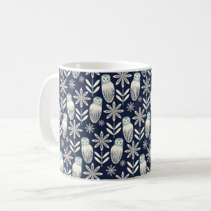 Perfektes Barn Owl - blauer Hintergrund Kaffeetasse