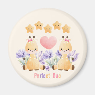 Perfektes Duo   Kleines Paar Giraffen-Magnet Magnet