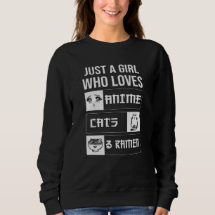 Perfektes Geschenk Anime, Katzen & Ramen Sweatshirt