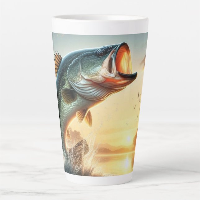 Perfektes Geschenk für Angler und Fischer Milchtasse (Vorderseite)