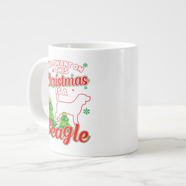 Perfektes Geschenk für Hunde Beagle Besitzer Pet L Jumbo-Tasse (Vorderseite Links)