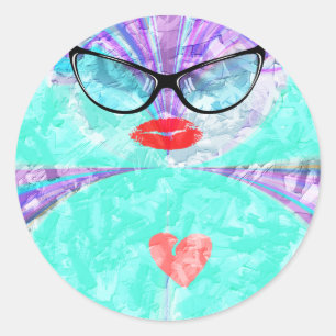 Perfektes Herz Runder Aufkleber