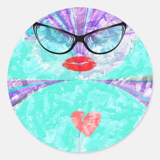 Perfektes Herz Runder Aufkleber (Vorderseite)