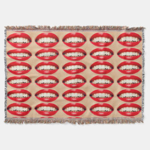 Perfektes Lächeln Femme Fatale Pop-Art Decke