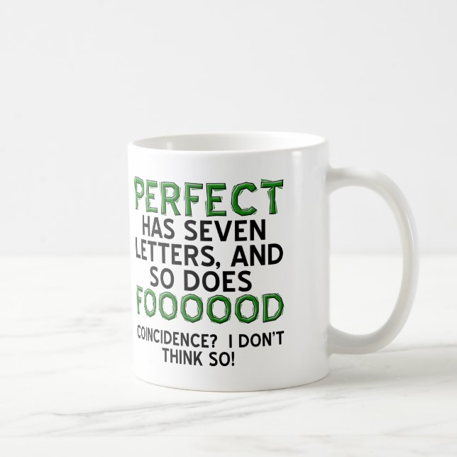 Perfektes Lebensmittel Lustiger Becher oder Reiseb Kaffeetasse (Rechts)