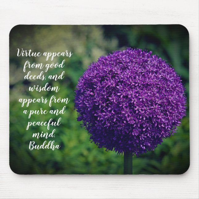 Perfektes Lila Angebot der Allium Blume Motivieren Mousepad (Vorne)