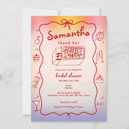 Perfektes Match Doodle Sunset Coquette Brautparty Einladung