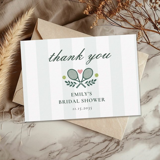 Perfektes Match Tennis Brautparty Dankeskarte (Von Creator hochgeladen)