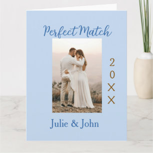 perfektes Paar-Foto Jahr Name blau trendy m Karte
