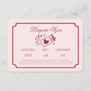 Perfektes Paar - Himmelsbraut Rosa Unterwäsche Grö Begleitkarte