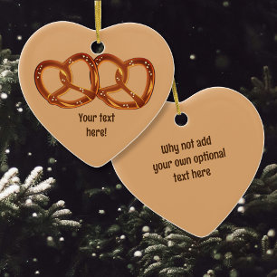 Perfektes Paar von Bretzeln bilden Knoten - Ihr Te Keramik Ornament