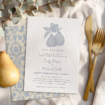 Perfektes Pear-Brautparty | Blue French Damask