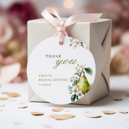 Perfektes Pear Floral Brautparty Geschenkanhänger