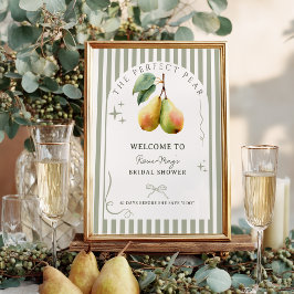 Perfektes Pear Retro Altes Geld Brautparty Willkom Poster