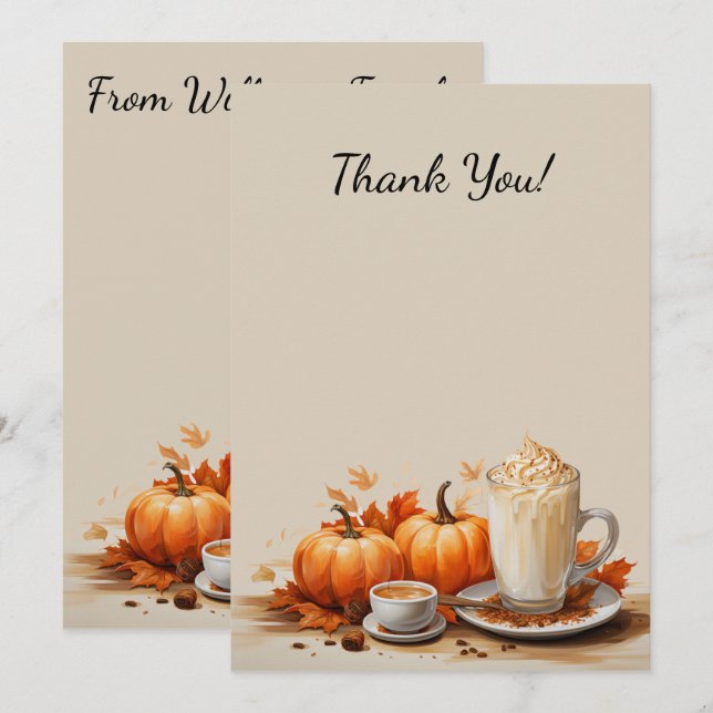 Perfektes Pumpkin Party Halloween Erntedank Fall Dankeskarte (Vorne/Hinten)