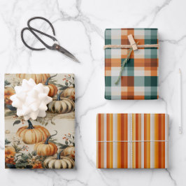 Perfektes Pumpkin Party Halloween Erntedank Fall Geschenkpapier Set