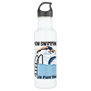 Perfektes Schwimmerdesign - Schwimmen macht Spaß Edelstahlflasche