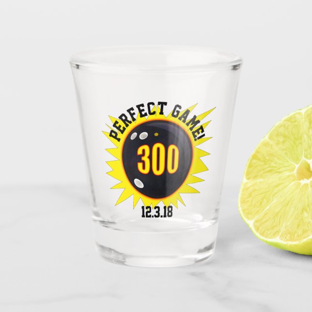 Perfektes Spiel, Schwarz & Gelb Schnapsglas (Vorderseite)