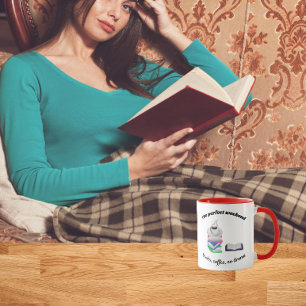 Perfektes Wochenende-Bücher, Kaffee, keine Dramen Tasse