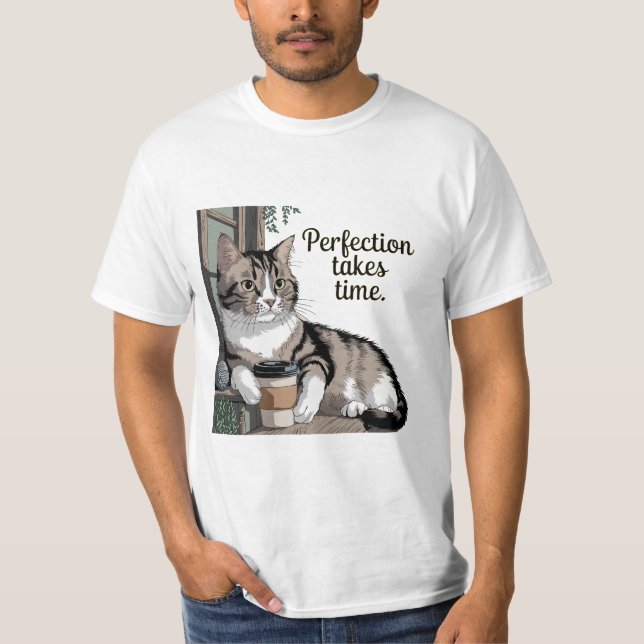 "Perfektion braucht Zeit: Die Reise verkraften" T-Shirt (Vorderseite)